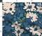 Floral Flower Dark Blue Boho Maximalist Tossed Pattern Custom Printed Fabric by Spoonflower Various Fabrics by the Yard or Fat Quarter